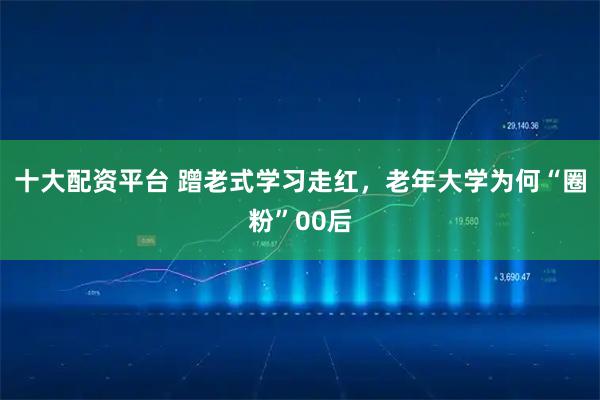 十大配资平台 蹭老式学习走红，老年大学为何“圈粉”00后